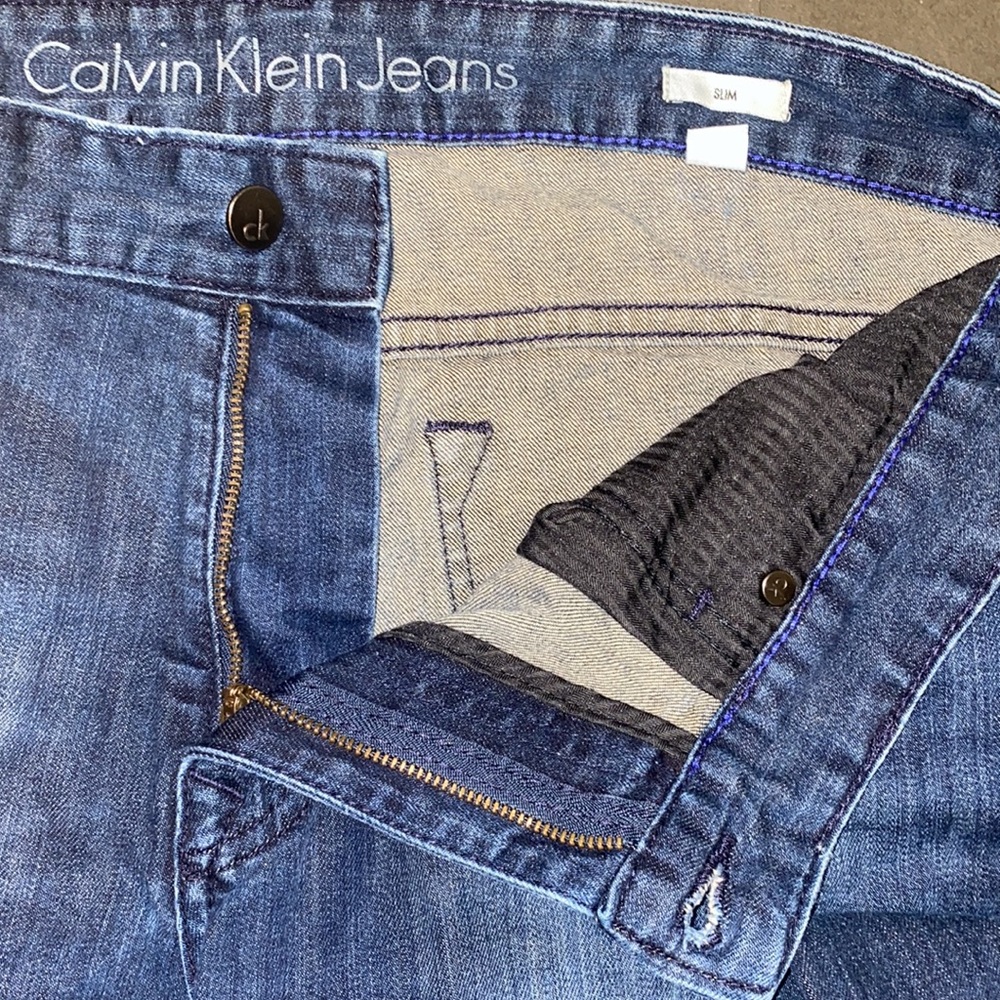 Calvin Klein Jeans Slim W33 Dark Blue Denim - Picture 8 of 13